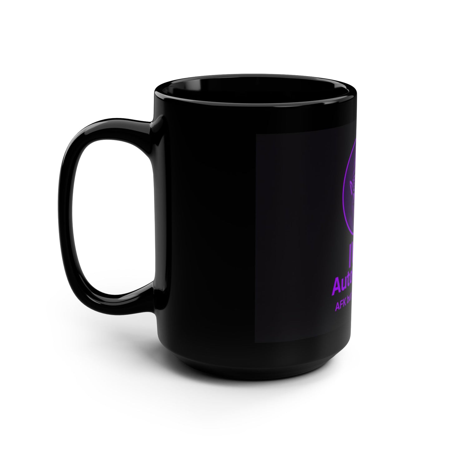 AutoGnome Gaming Mug — "IWE AutoGnome: AFK but still winning" 15oz Black Coffee Cup