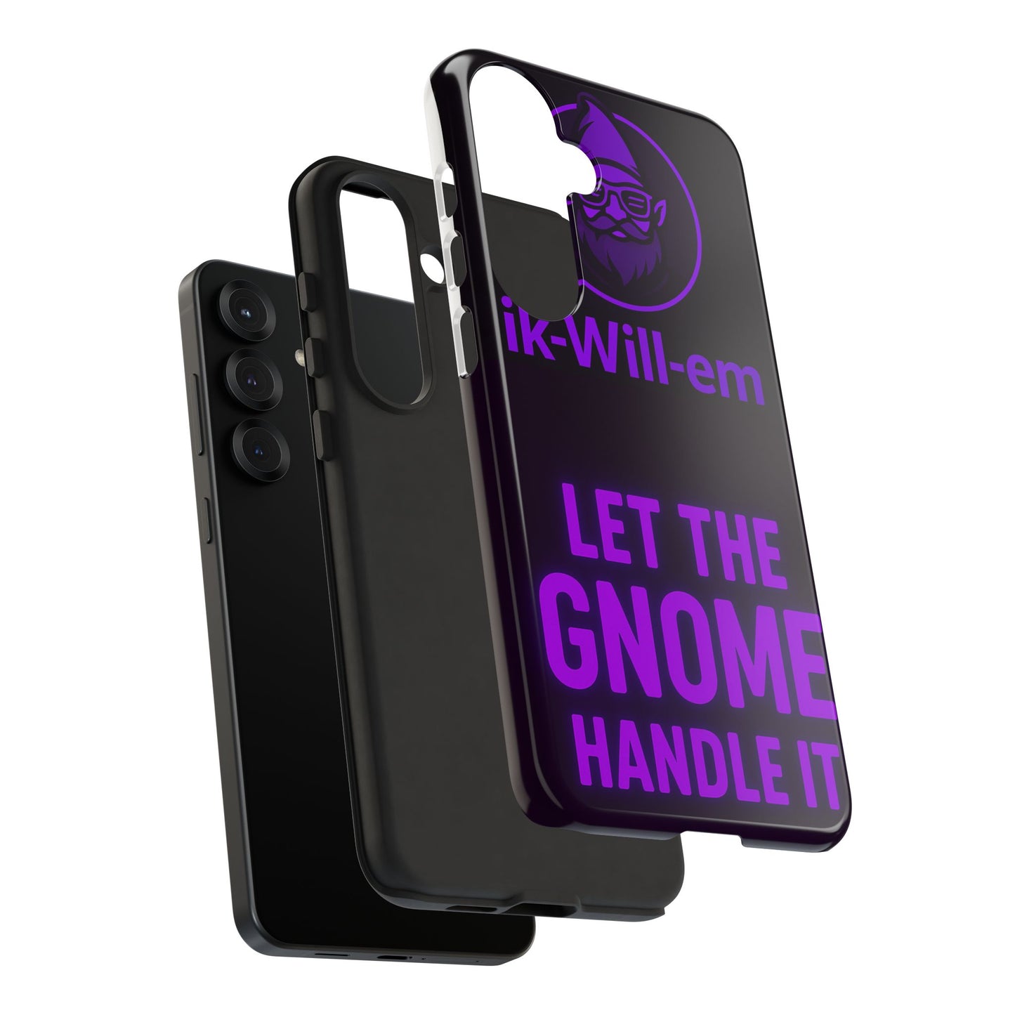 Phone Case — "Let the Gnome Handle It" Purple Neon Gnome Protective Case