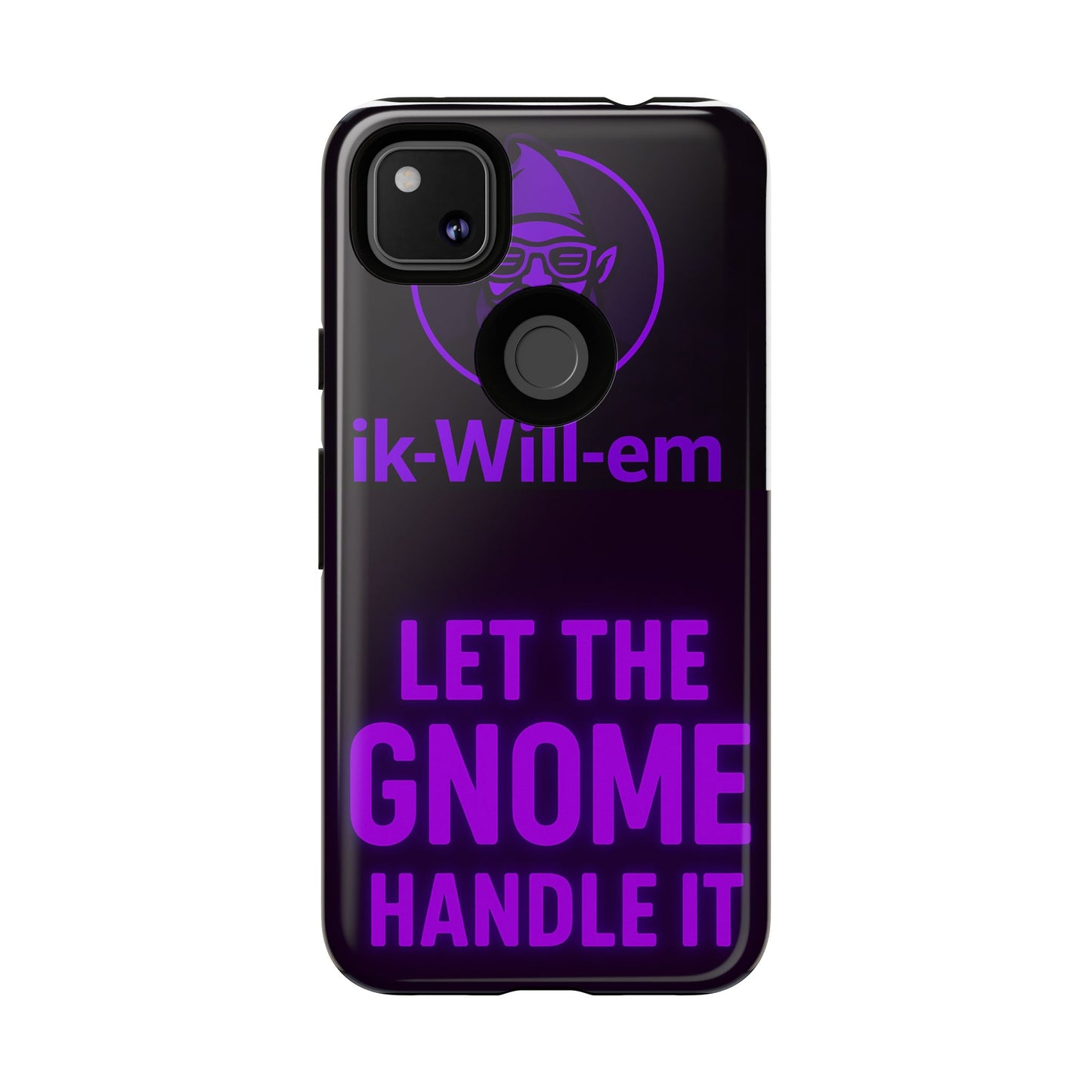 Phone Case — "Let the Gnome Handle It" Purple Neon Gnome Protective Case