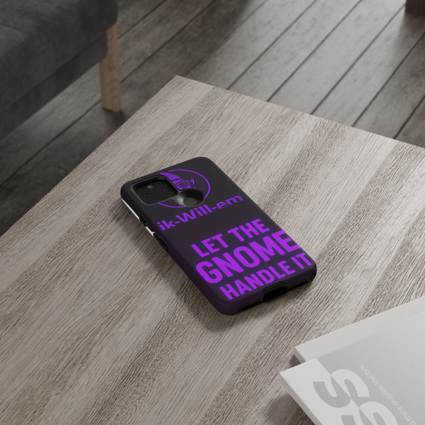 Phone Case — "Let the Gnome Handle It" Purple Neon Gnome Protective Case