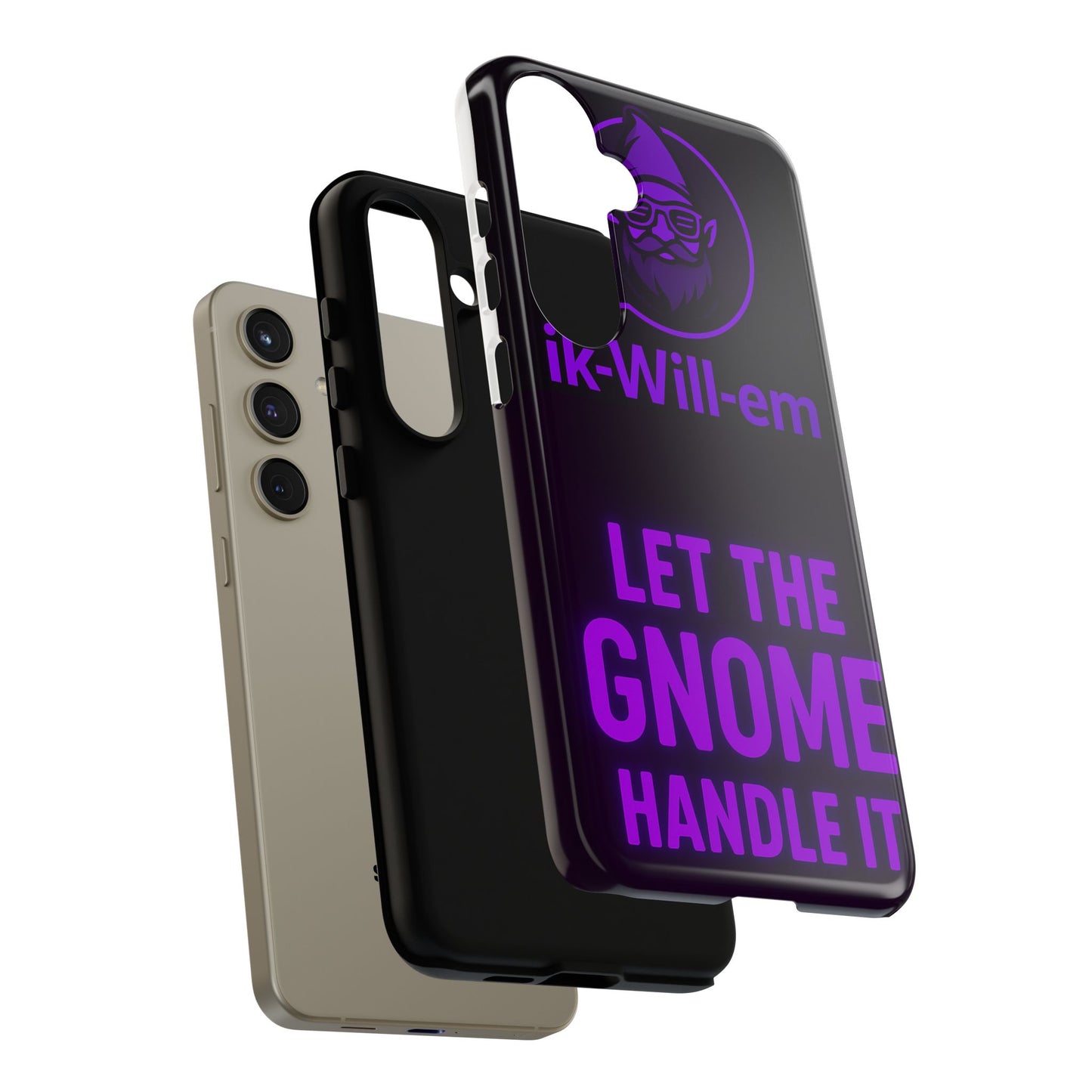 Phone Case — "Let the Gnome Handle It" Purple Neon Gnome Protective Case