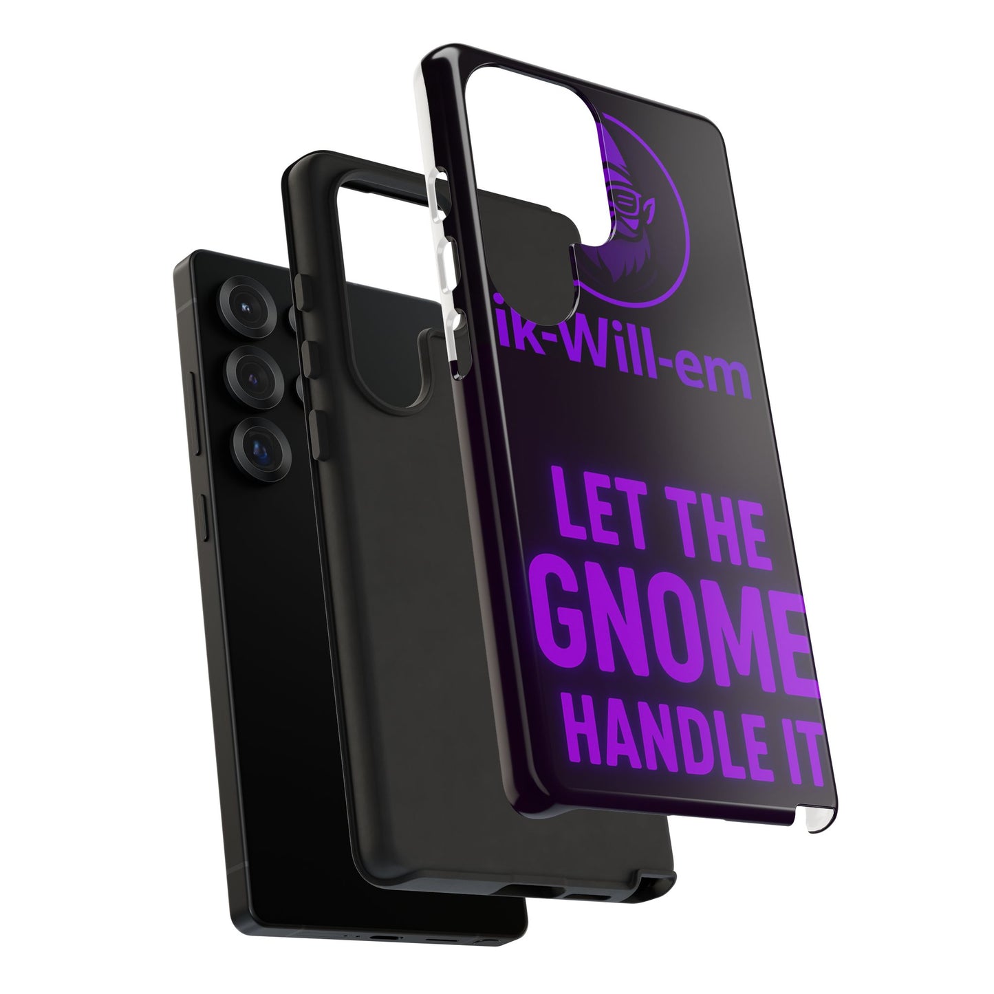 Phone Case — "Let the Gnome Handle It" Purple Neon Gnome Protective Case