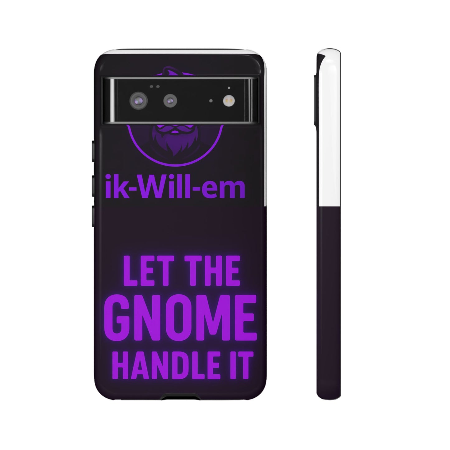 Phone Case — "Let the Gnome Handle It" Purple Neon Gnome Protective Case