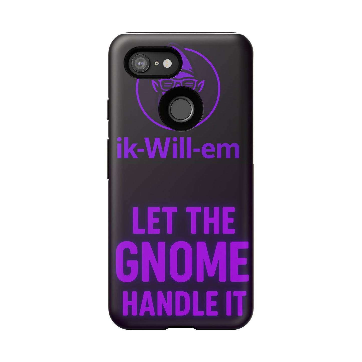 Phone Case — "Let the Gnome Handle It" Purple Neon Gnome Protective Case