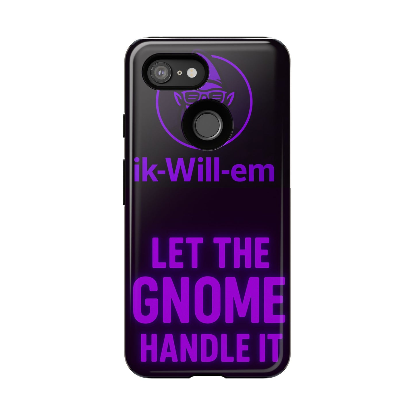 Phone Case — "Let the Gnome Handle It" Purple Neon Gnome Protective Case