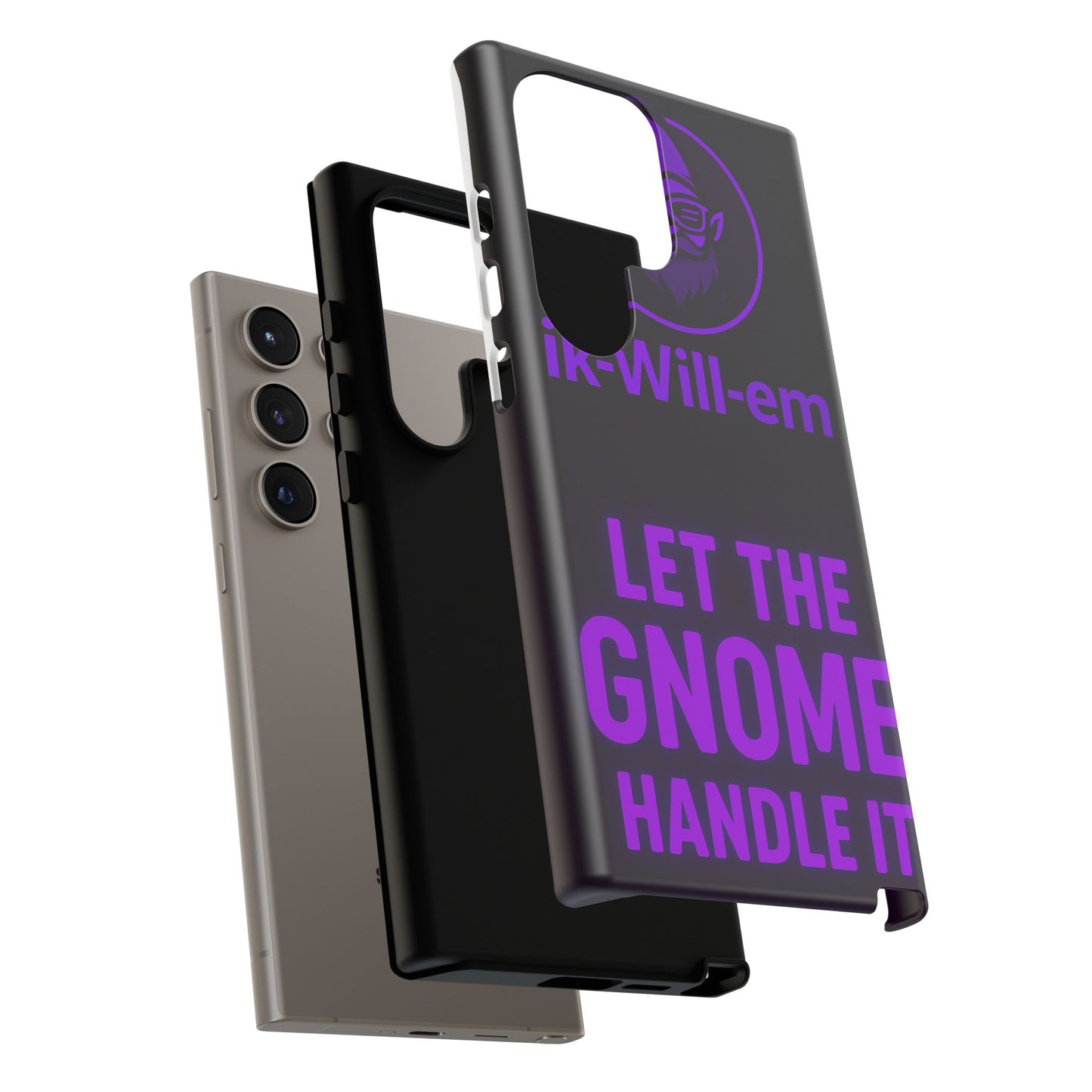 Phone Case — "Let the Gnome Handle It" Purple Neon Gnome Protective Case