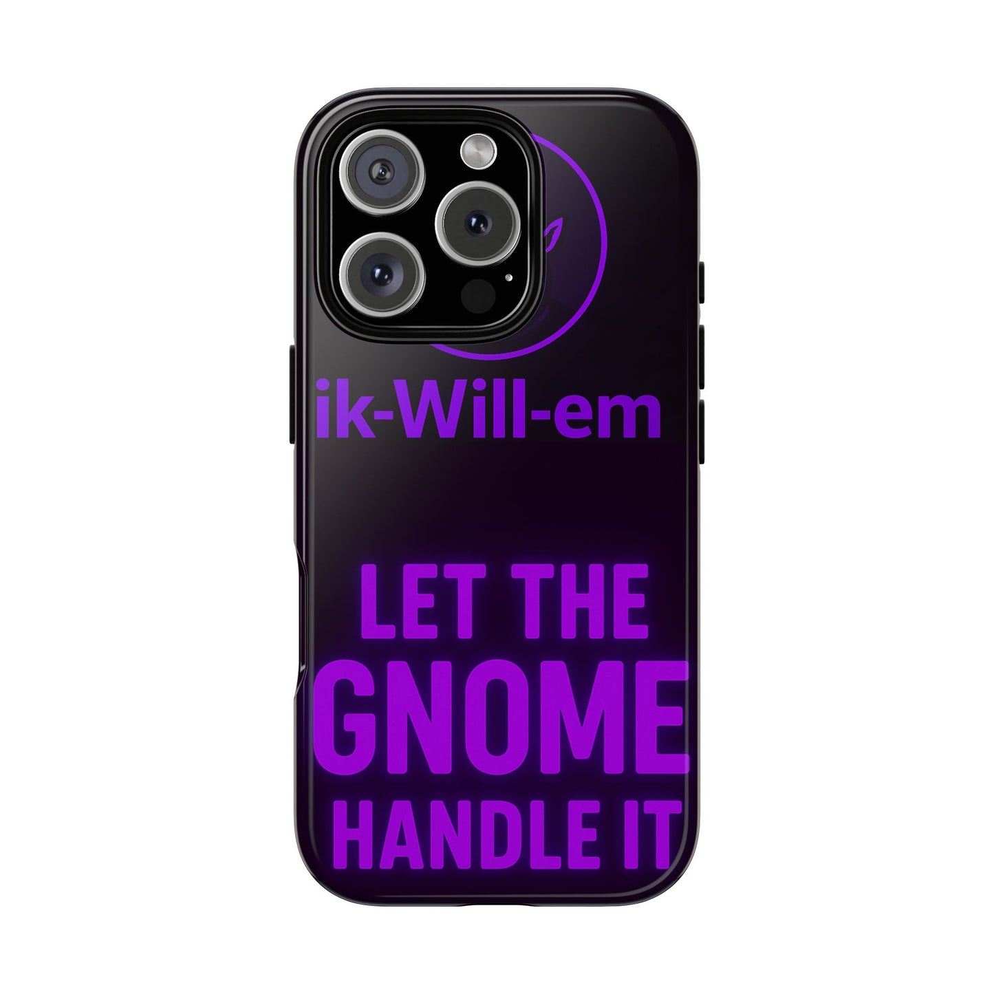 Phone Case — "Let the Gnome Handle It" Purple Neon Gnome Protective Case