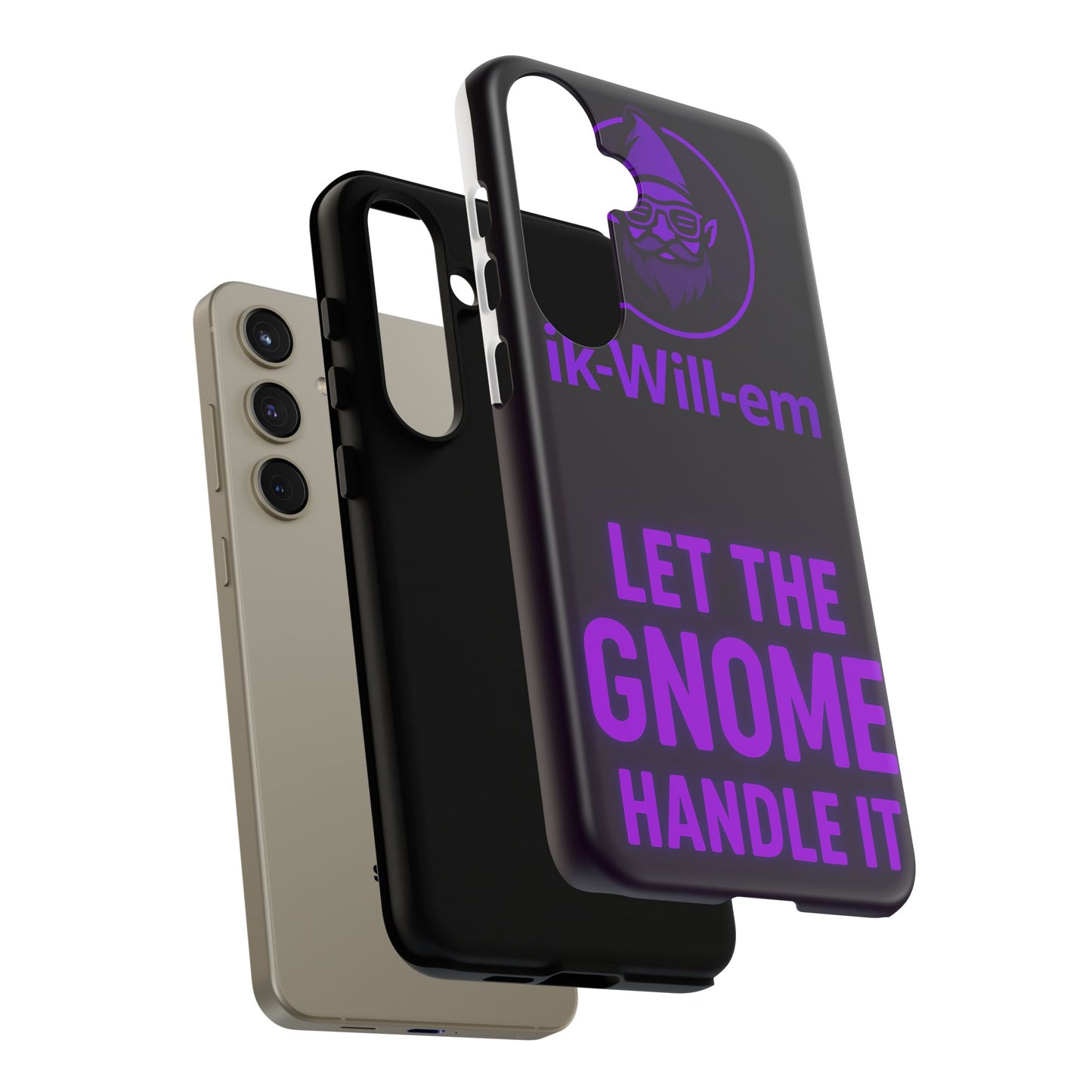 Phone Case — "Let the Gnome Handle It" Purple Neon Gnome Protective Case