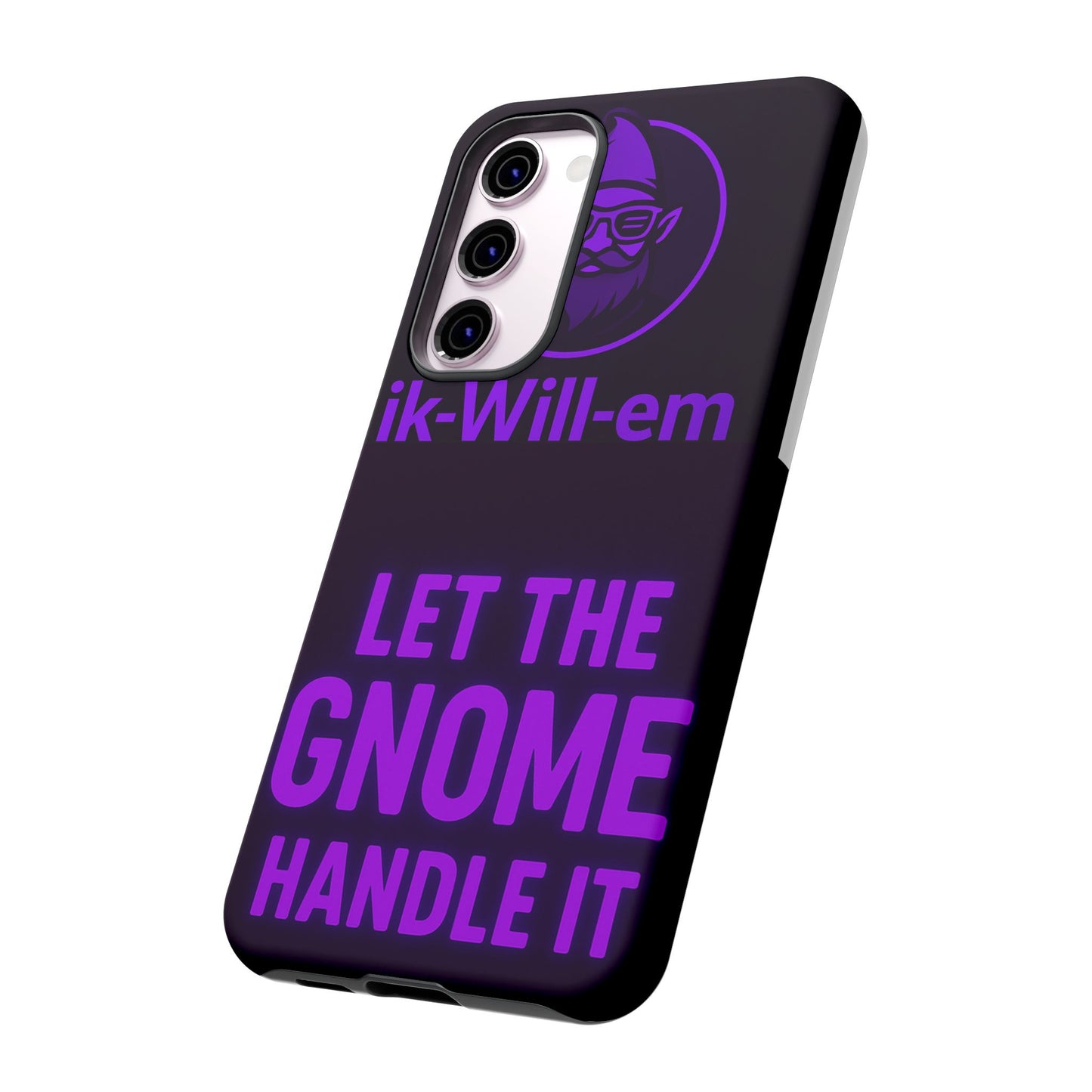 Phone Case — "Let the Gnome Handle It" Purple Neon Gnome Protective Case