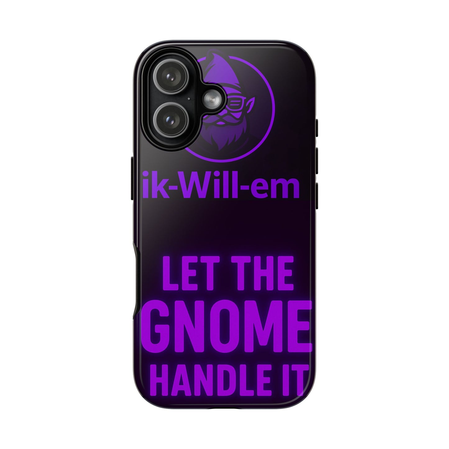 Phone Case — "Let the Gnome Handle It" Purple Neon Gnome Protective Case
