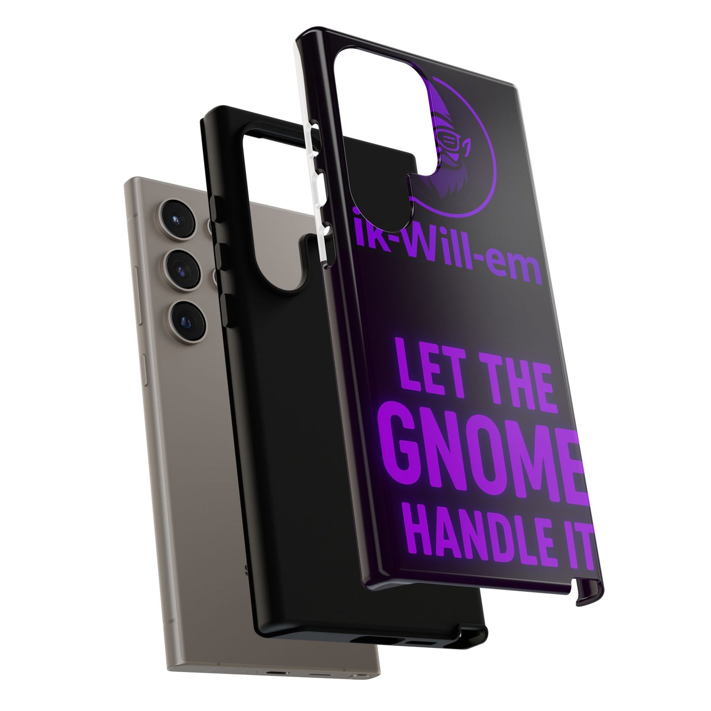Phone Case — "Let the Gnome Handle It" Purple Neon Gnome Protective Case
