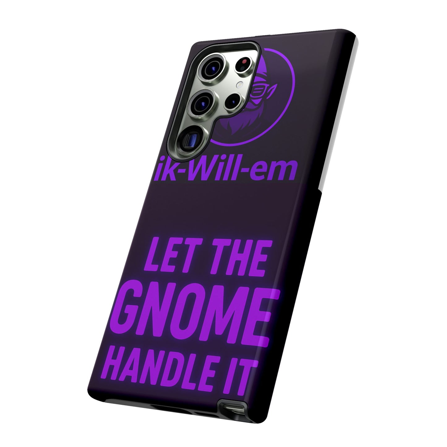 Phone Case — "Let the Gnome Handle It" Purple Neon Gnome Protective Case