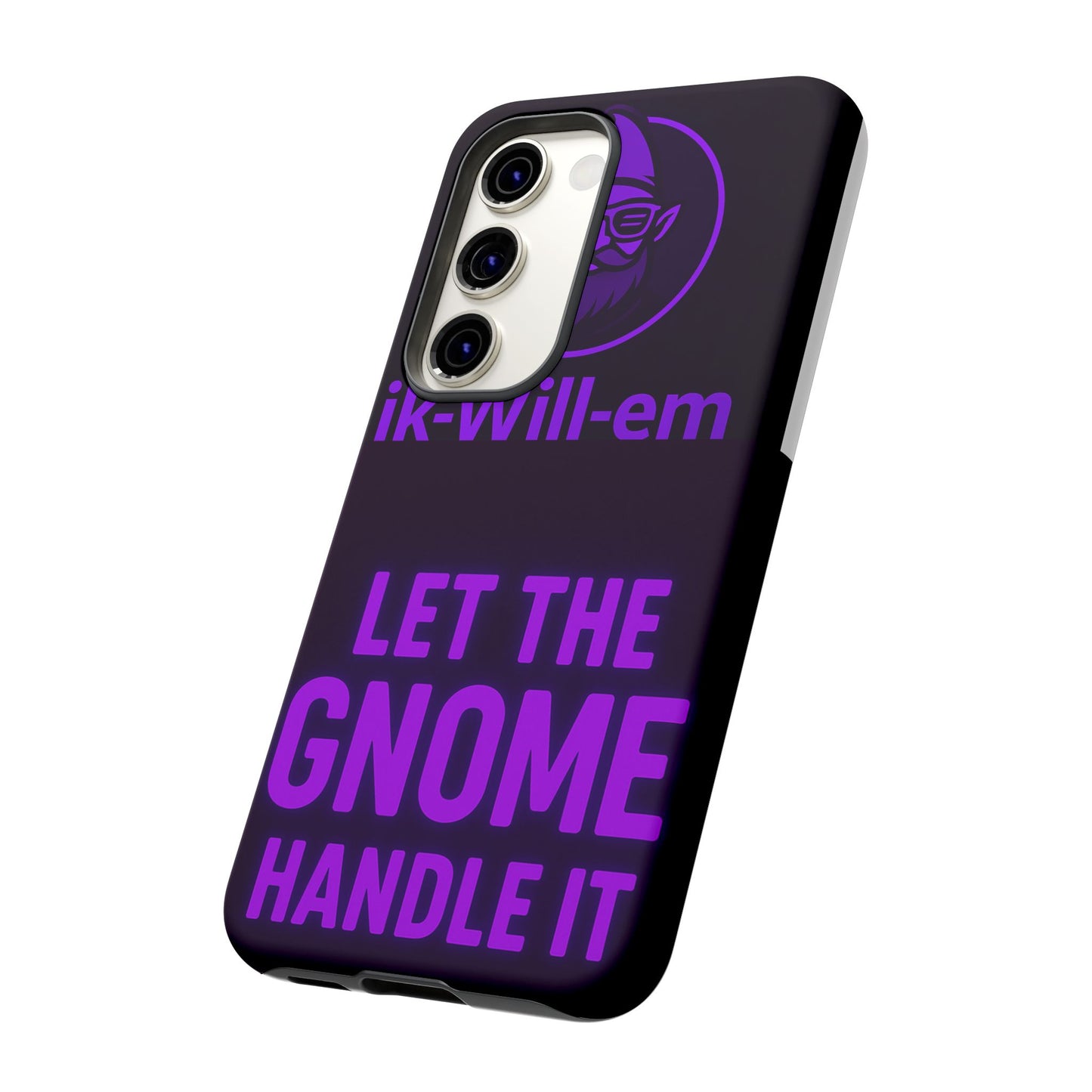 Phone Case — "Let the Gnome Handle It" Purple Neon Gnome Protective Case
