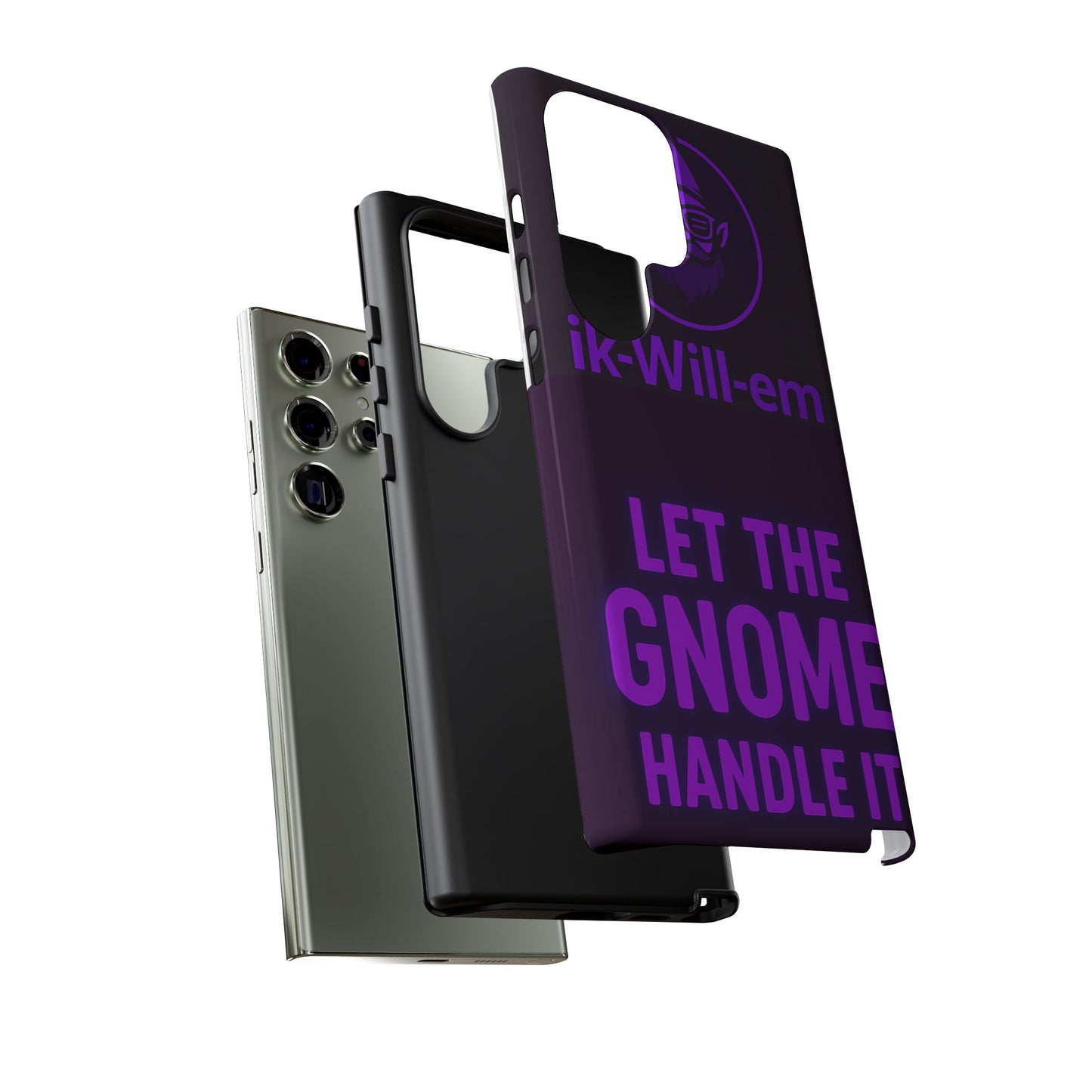 Phone Case — "Let the Gnome Handle It" Purple Neon Gnome Protective Case