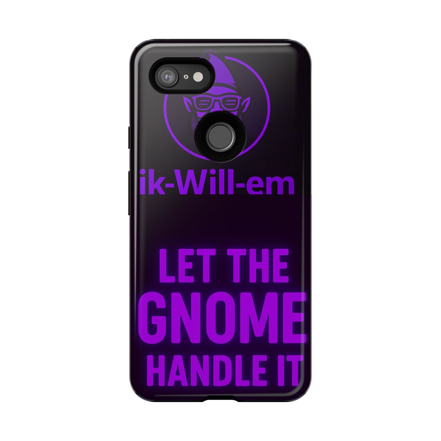 Phone Case — "Let the Gnome Handle It" Purple Neon Gnome Protective Case