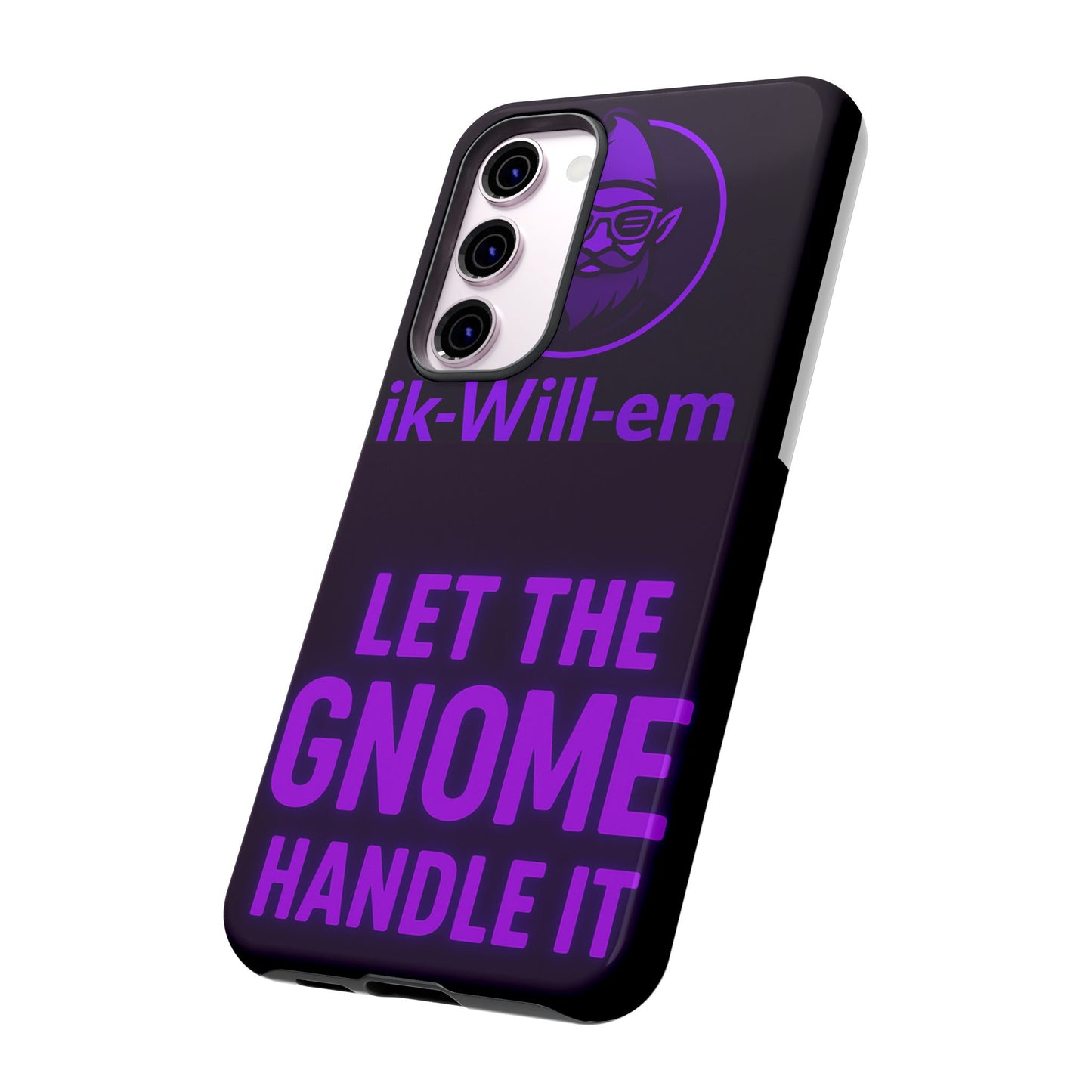 Phone Case — "Let the Gnome Handle It" Purple Neon Gnome Protective Case