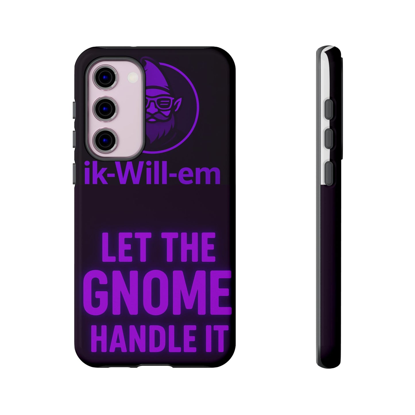 Phone Case — "Let the Gnome Handle It" Purple Neon Gnome Protective Case