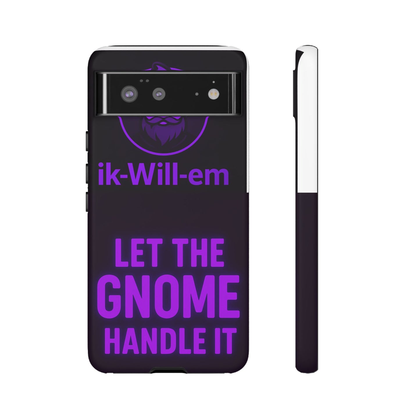 Phone Case — "Let the Gnome Handle It" Purple Neon Gnome Protective Case