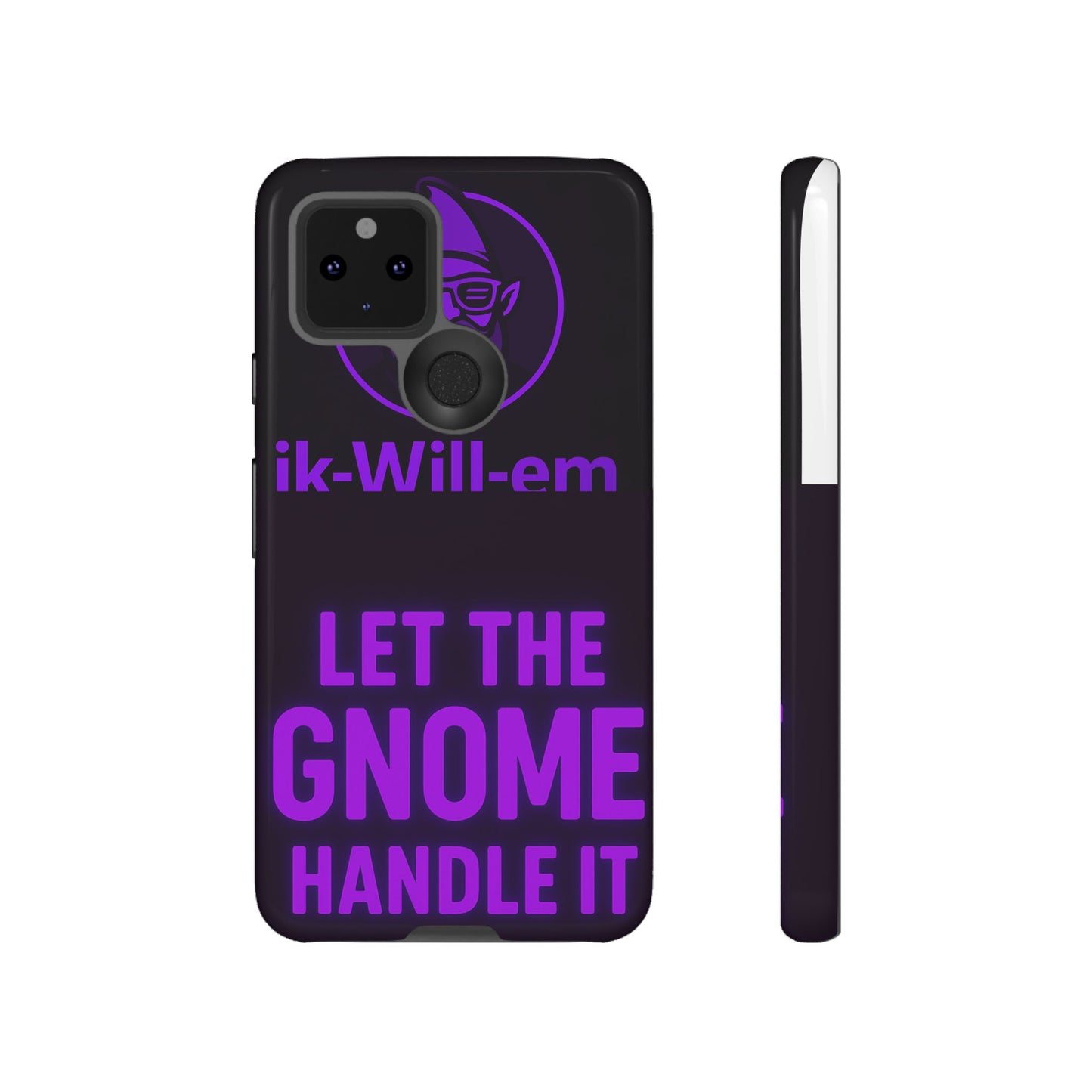 Phone Case — "Let the Gnome Handle It" Purple Neon Gnome Protective Case