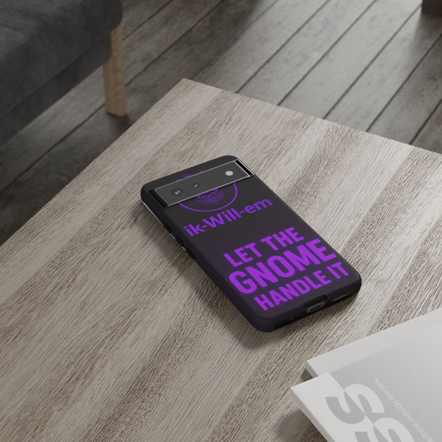 Phone Case — "Let the Gnome Handle It" Purple Neon Gnome Protective Case