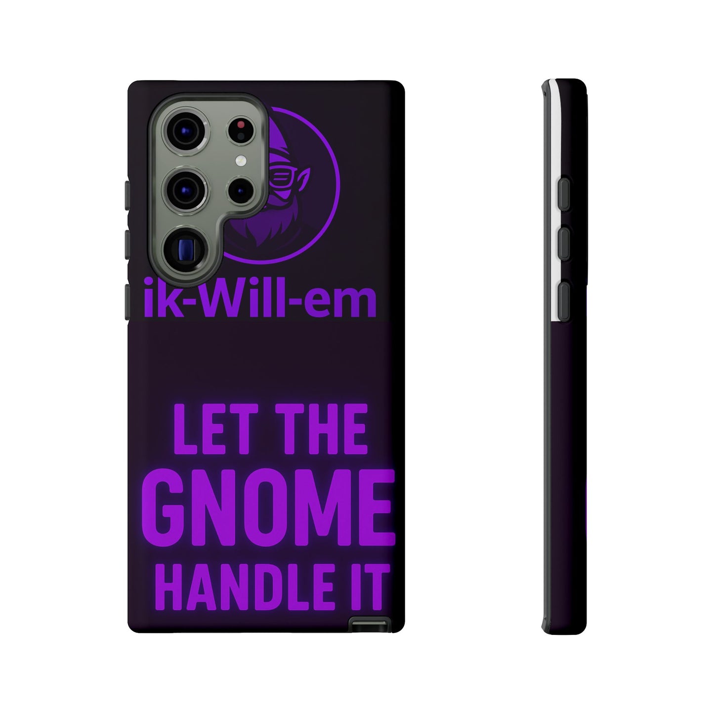 Phone Case — "Let the Gnome Handle It" Purple Neon Gnome Protective Case