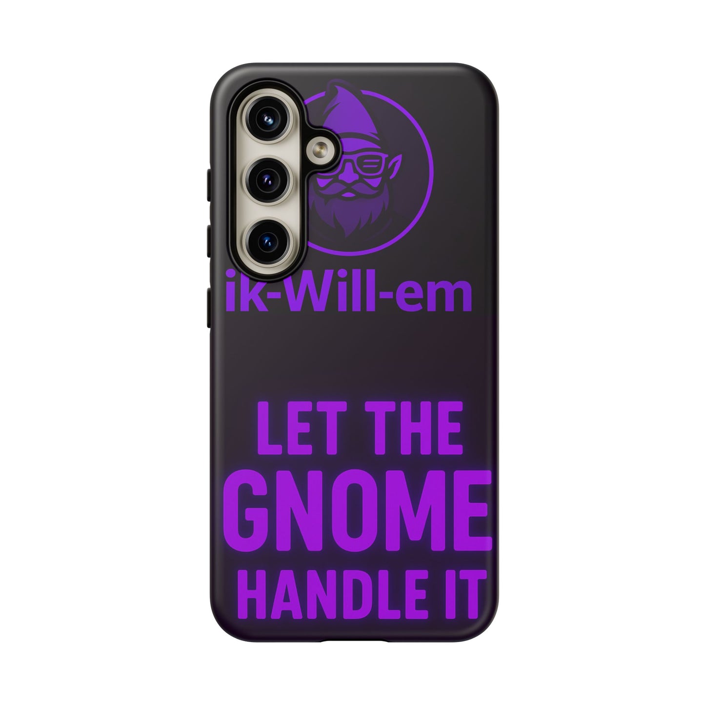 Phone Case — "Let the Gnome Handle It" Purple Neon Gnome Protective Case
