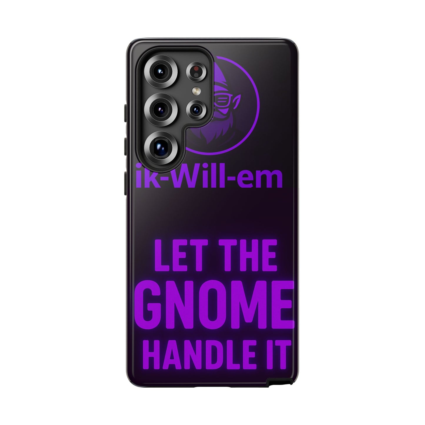 Phone Case — "Let the Gnome Handle It" Purple Neon Gnome Protective Case