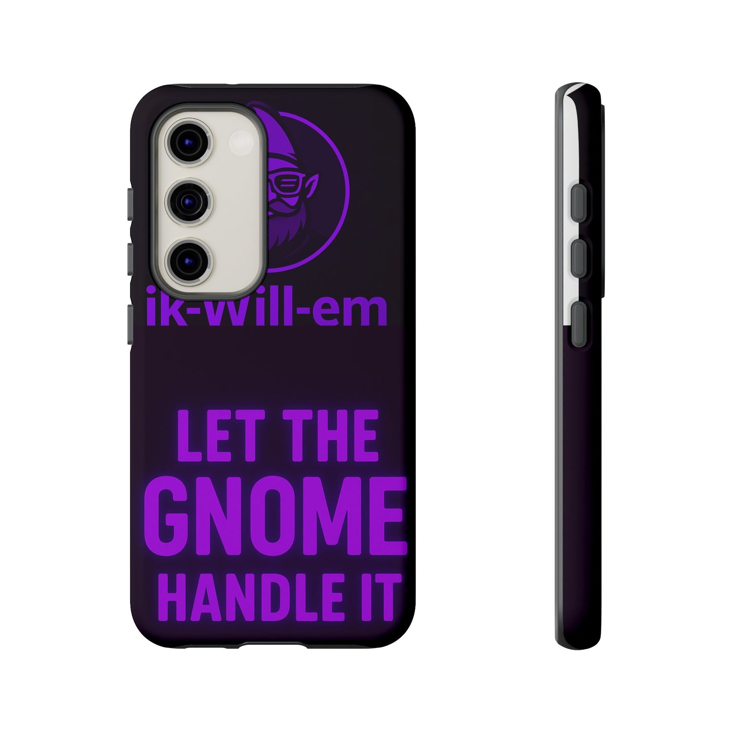 Phone Case — "Let the Gnome Handle It" Purple Neon Gnome Protective Case