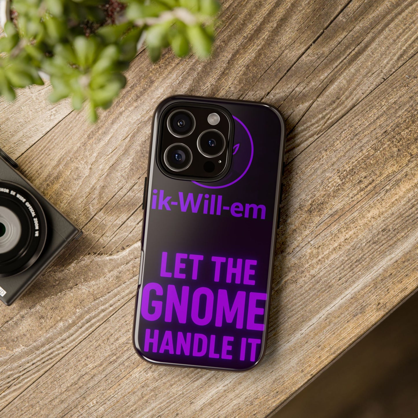 Phone Case — "Let the Gnome Handle It" Purple Neon Gnome Protective Case