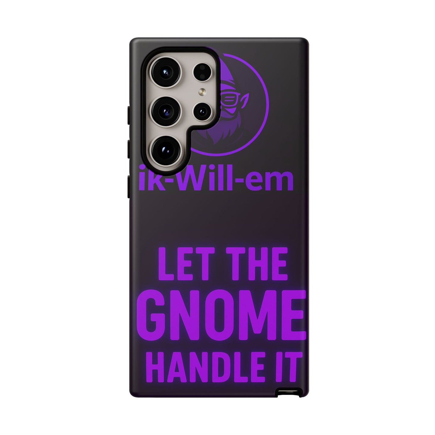 Phone Case — "Let the Gnome Handle It" Purple Neon Gnome Protective Case