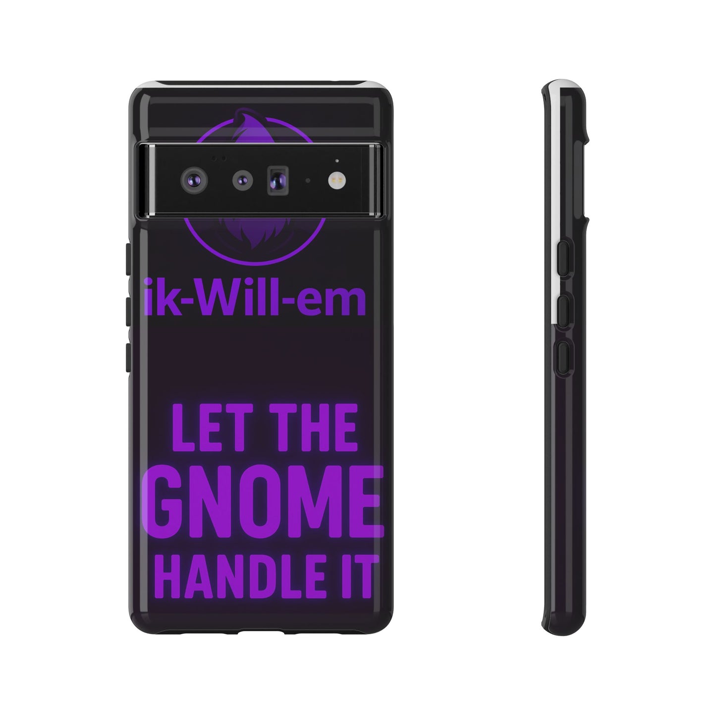 Phone Case — "Let the Gnome Handle It" Purple Neon Gnome Protective Case