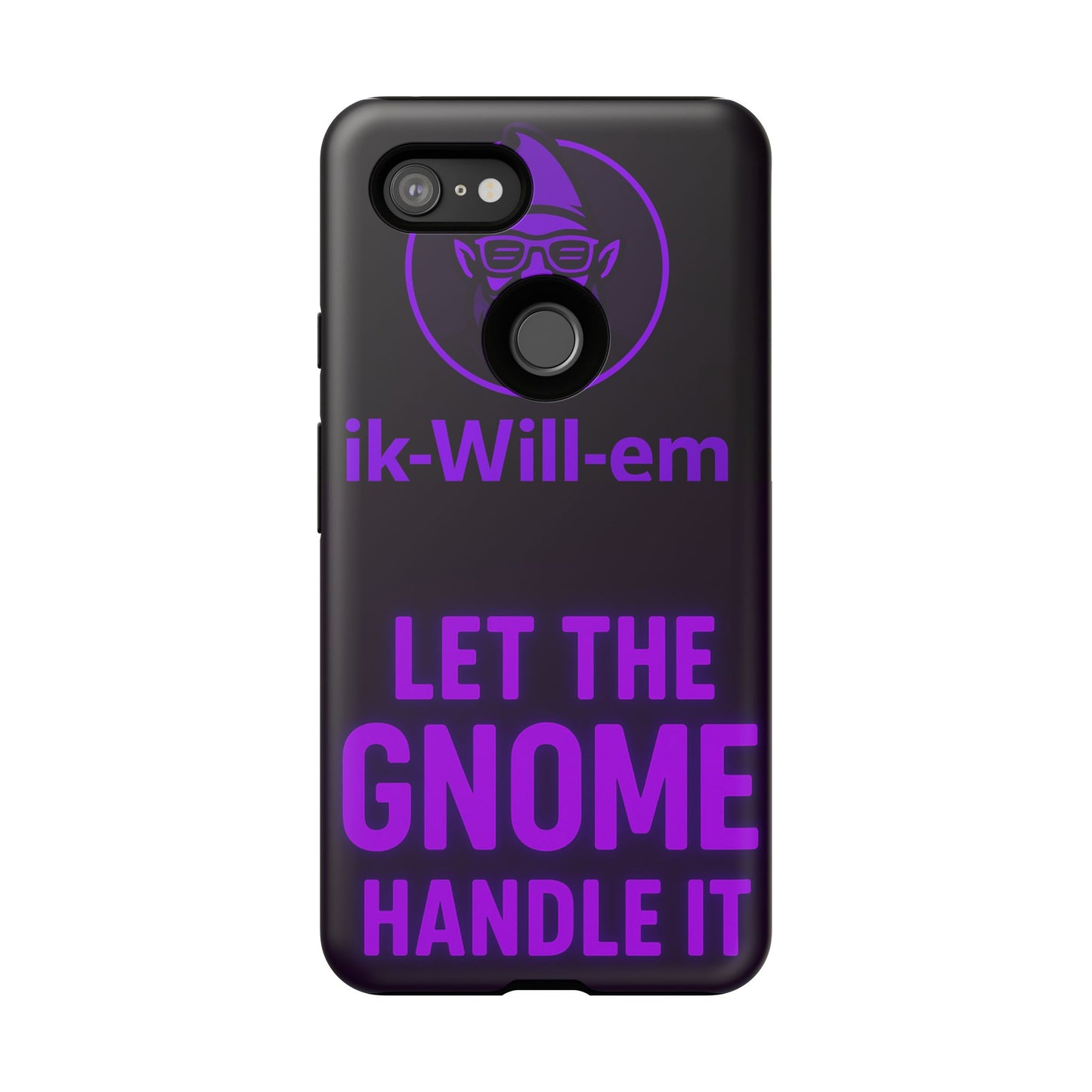 Phone Case — "Let the Gnome Handle It" Purple Neon Gnome Protective Case
