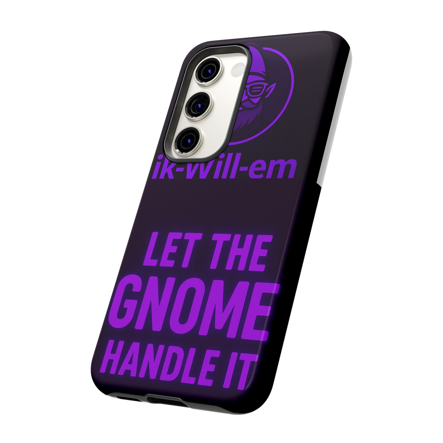 Phone Case — "Let the Gnome Handle It" Purple Neon Gnome Protective Case