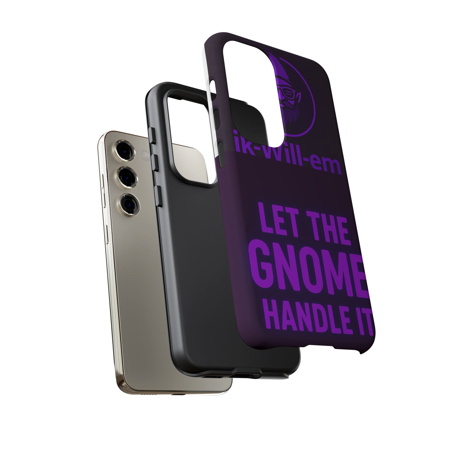 Phone Case — "Let the Gnome Handle It" Purple Neon Gnome Protective Case