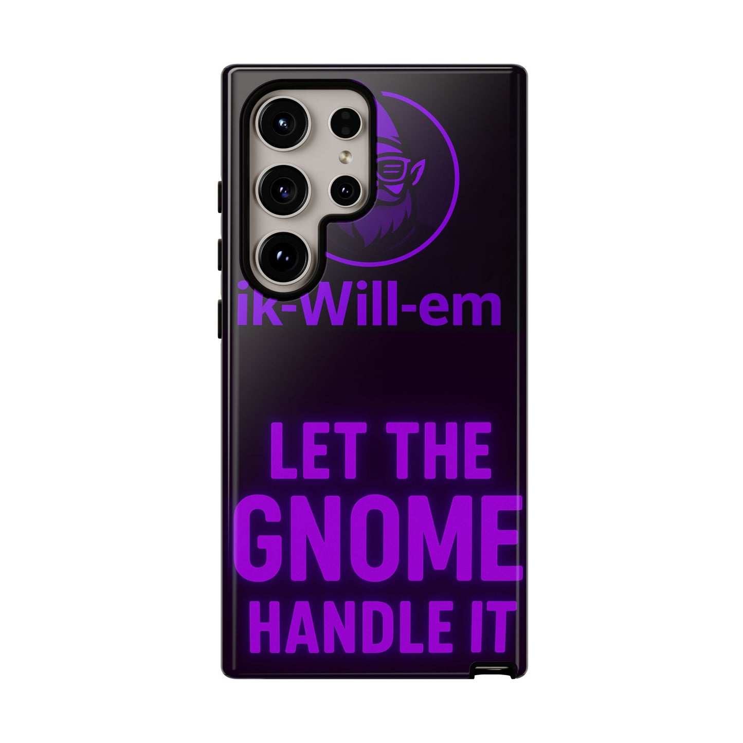 Phone Case — "Let the Gnome Handle It" Purple Neon Gnome Protective Case