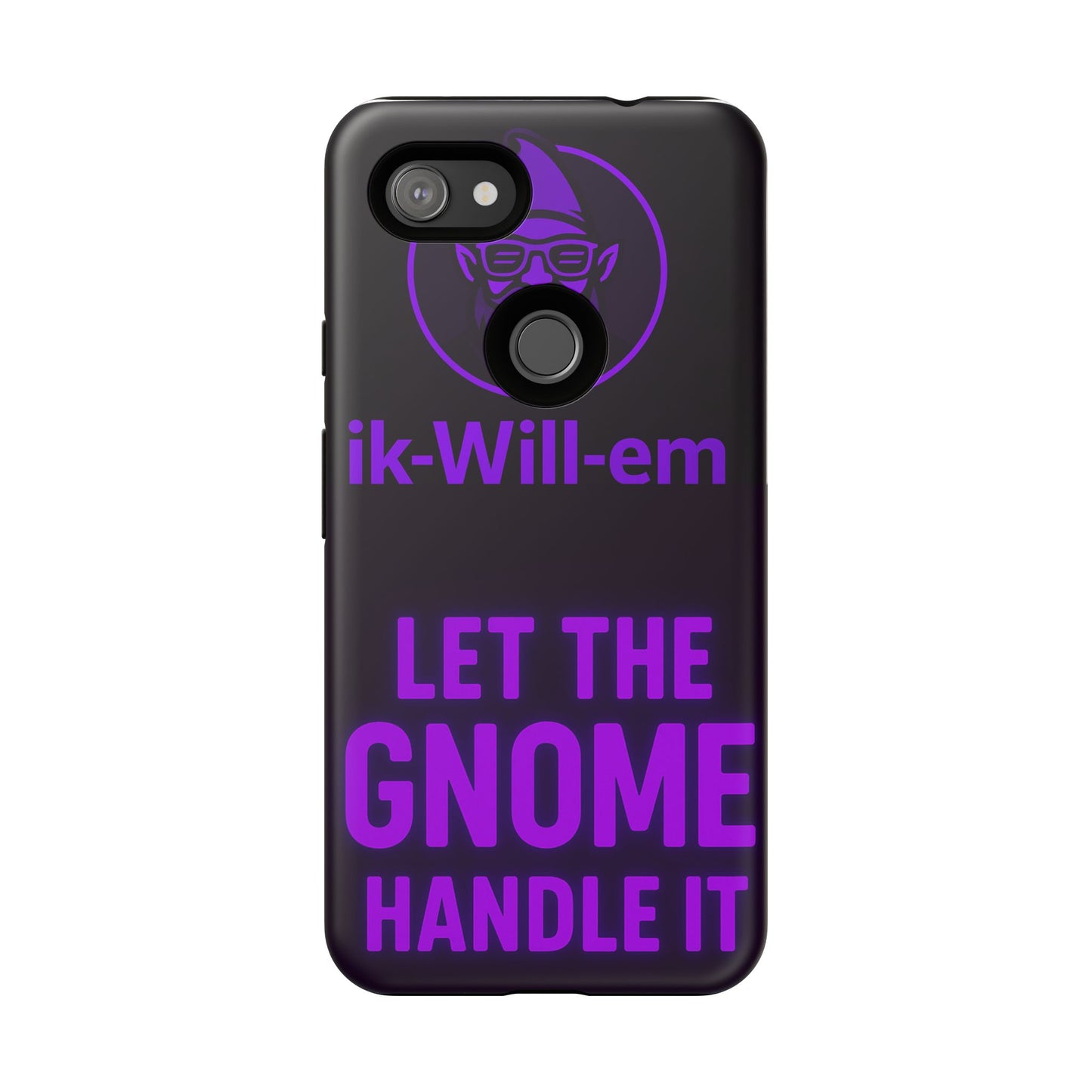 Phone Case — "Let the Gnome Handle It" Purple Neon Gnome Protective Case