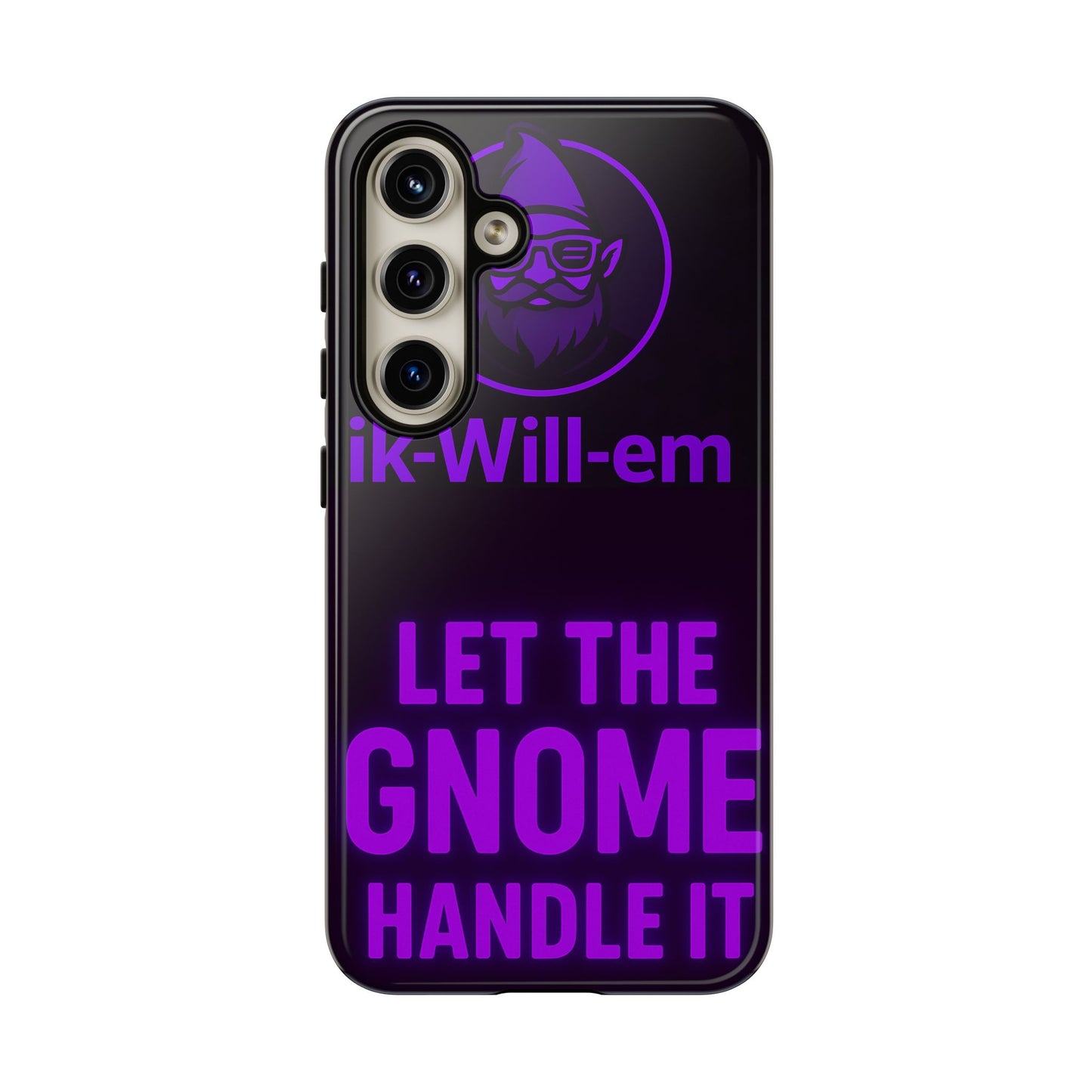 Phone Case — "Let the Gnome Handle It" Purple Neon Gnome Protective Case