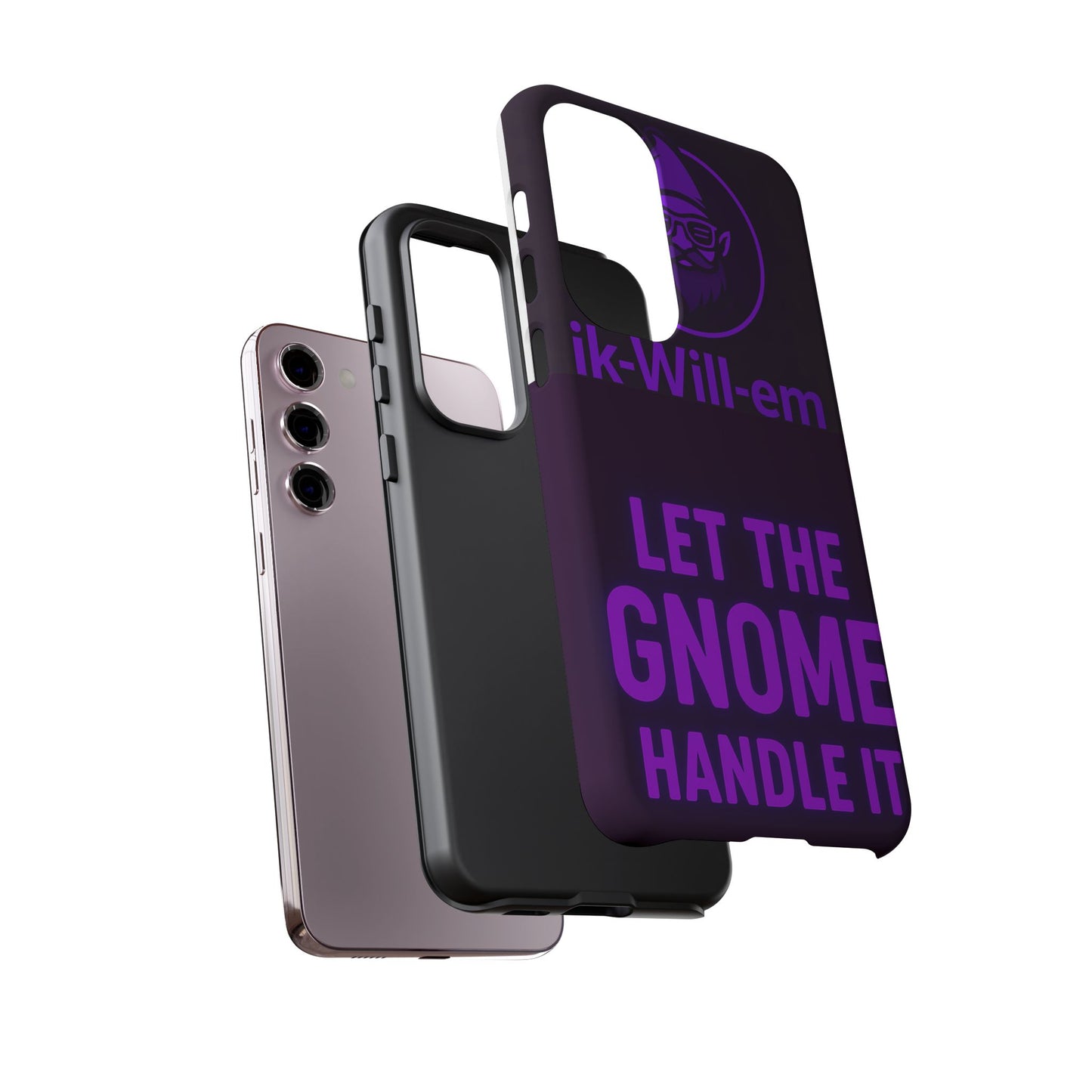Phone Case — "Let the Gnome Handle It" Purple Neon Gnome Protective Case