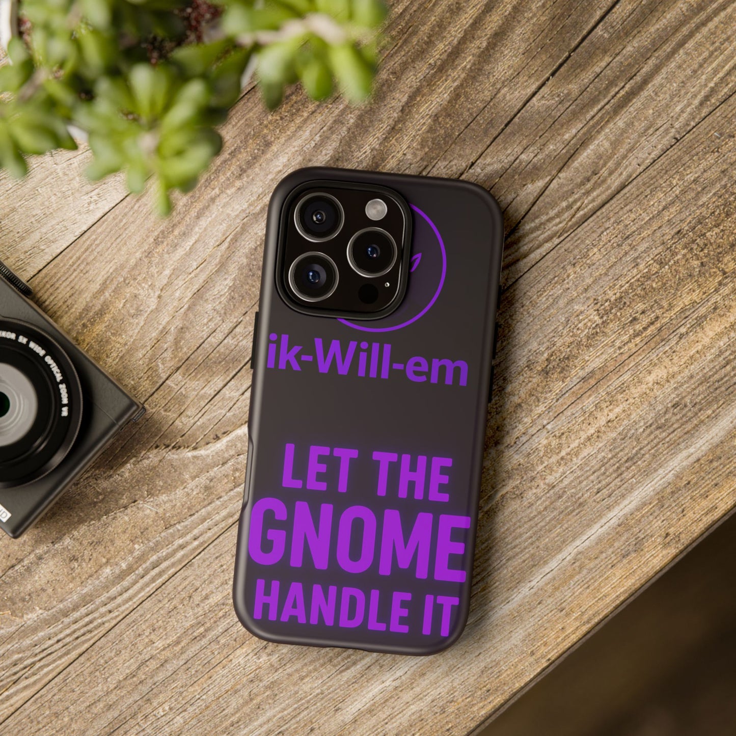 Phone Case — "Let the Gnome Handle It" Purple Neon Gnome Protective Case