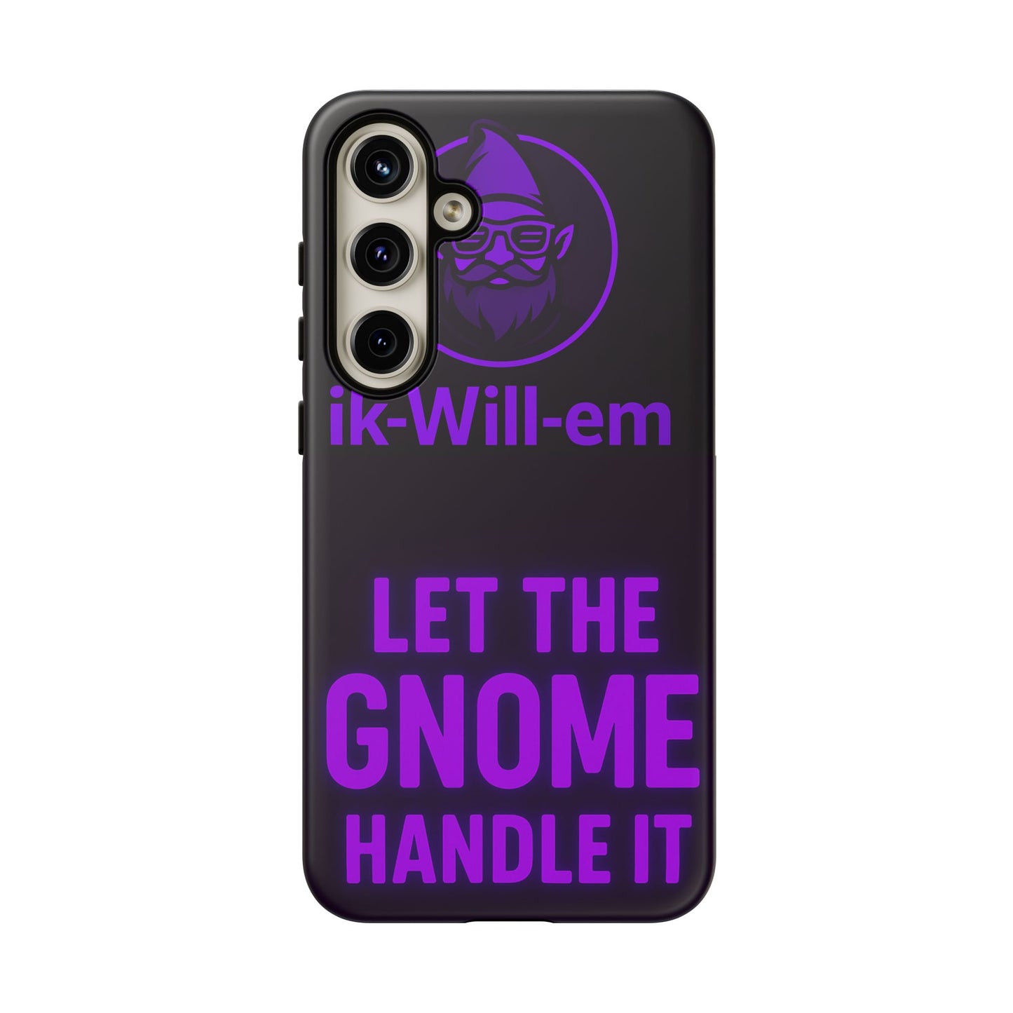 Phone Case — "Let the Gnome Handle It" Purple Neon Gnome Protective Case