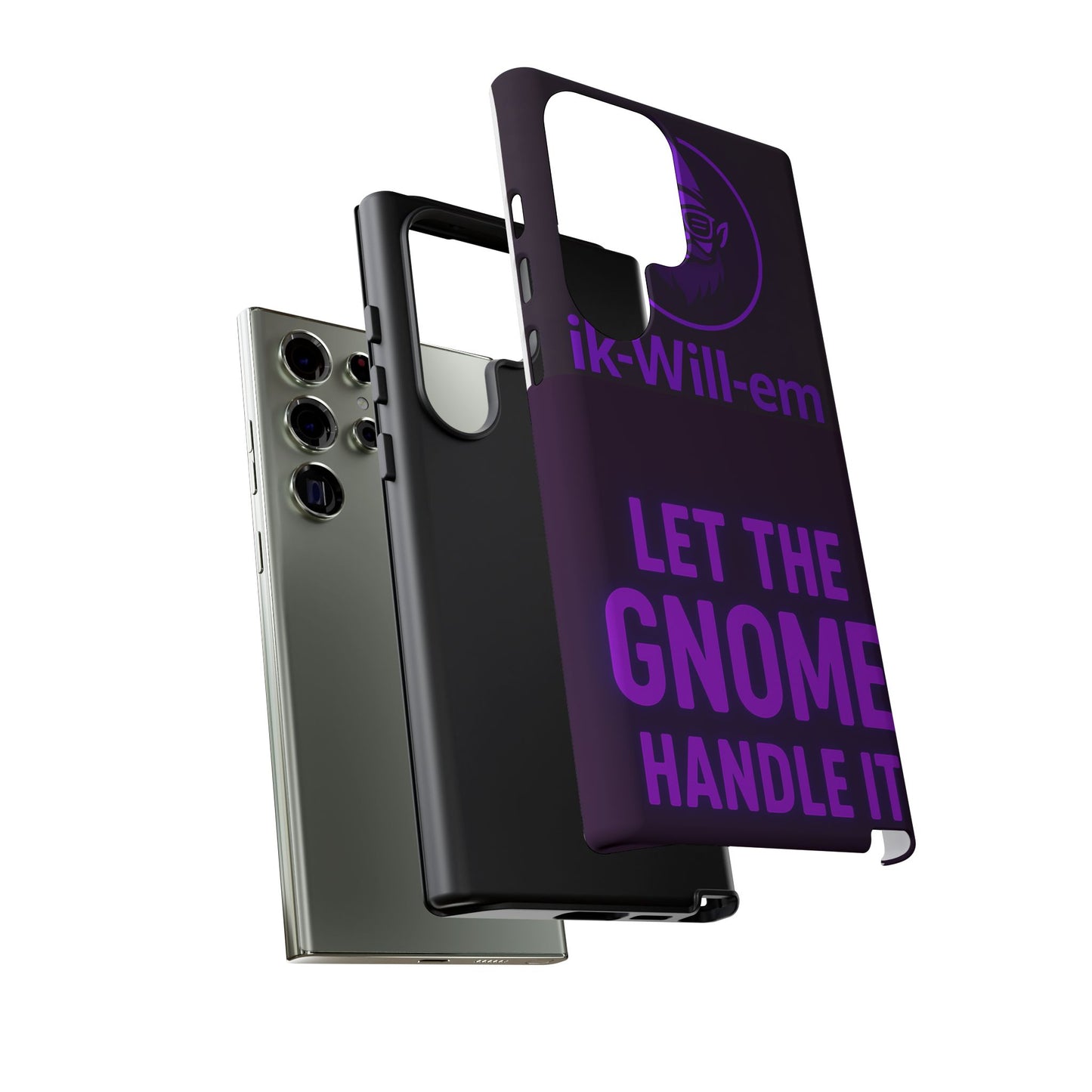 Phone Case — "Let the Gnome Handle It" Purple Neon Gnome Protective Case