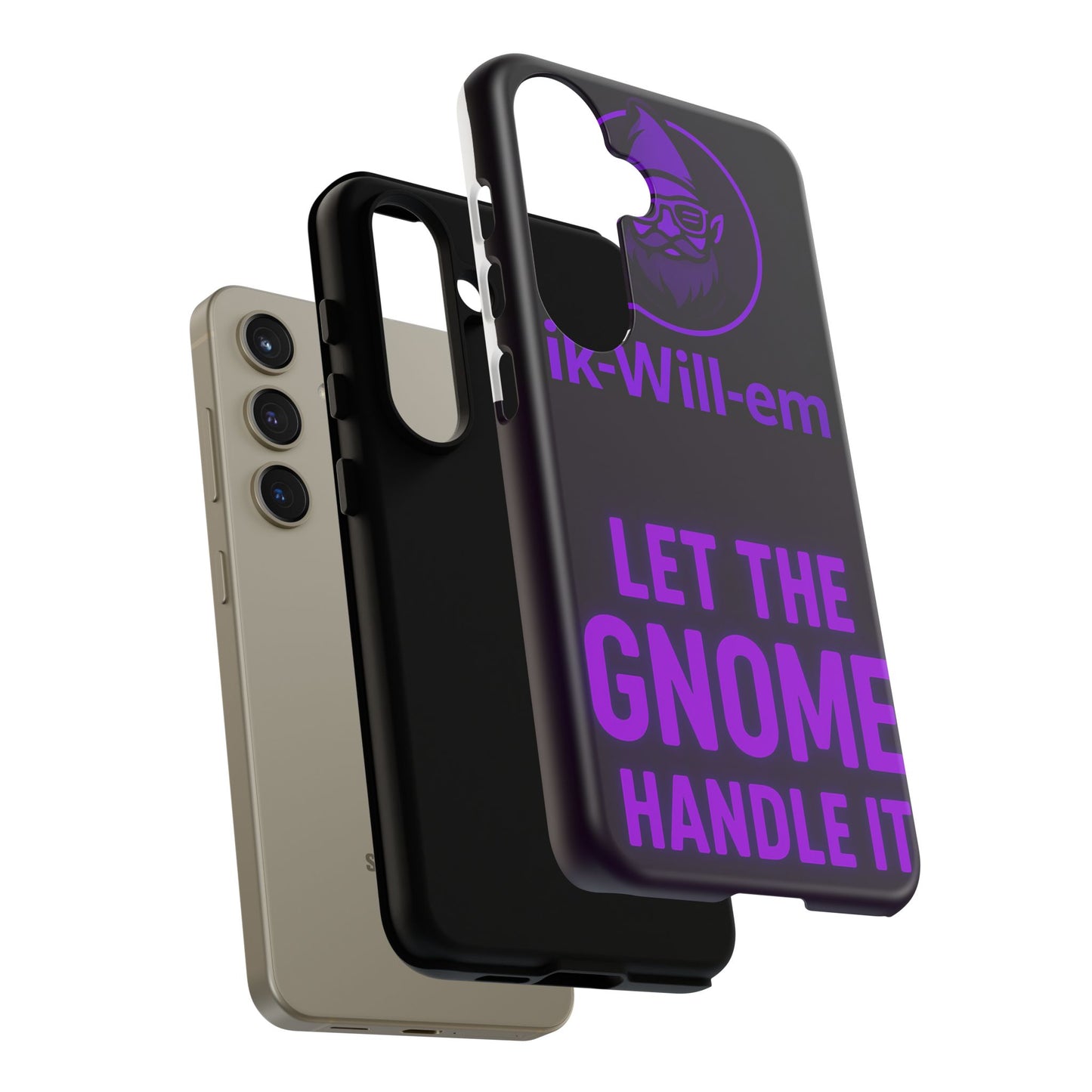 Phone Case — "Let the Gnome Handle It" Purple Neon Gnome Protective Case