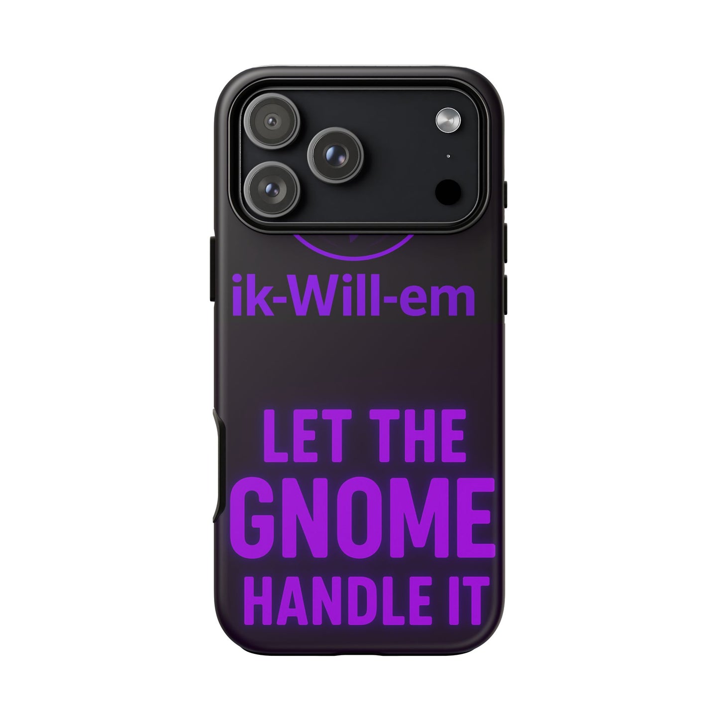 Phone Case — "Let the Gnome Handle It" Purple Neon Gnome Protective Case