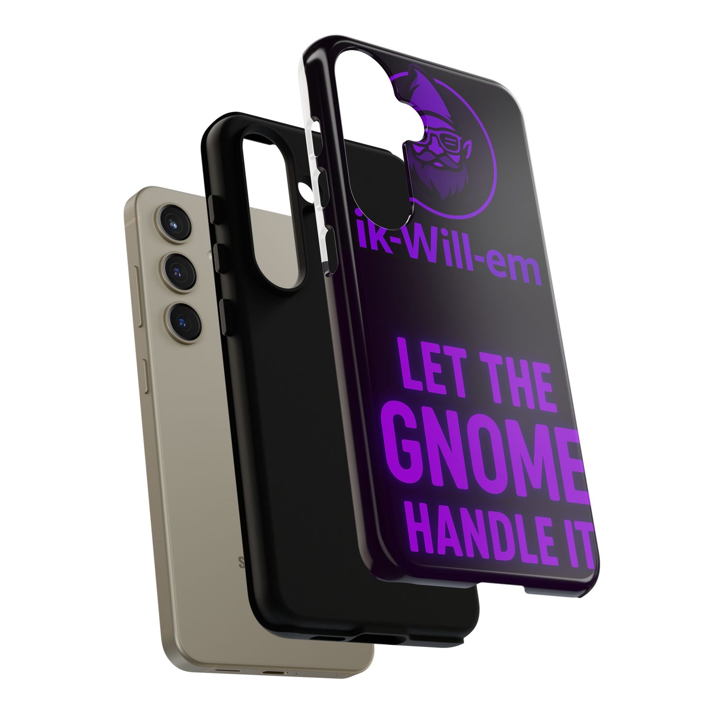 Phone Case — "Let the Gnome Handle It" Purple Neon Gnome Protective Case