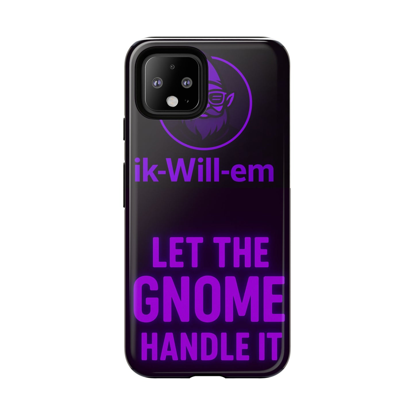 Phone Case — "Let the Gnome Handle It" Purple Neon Gnome Protective Case