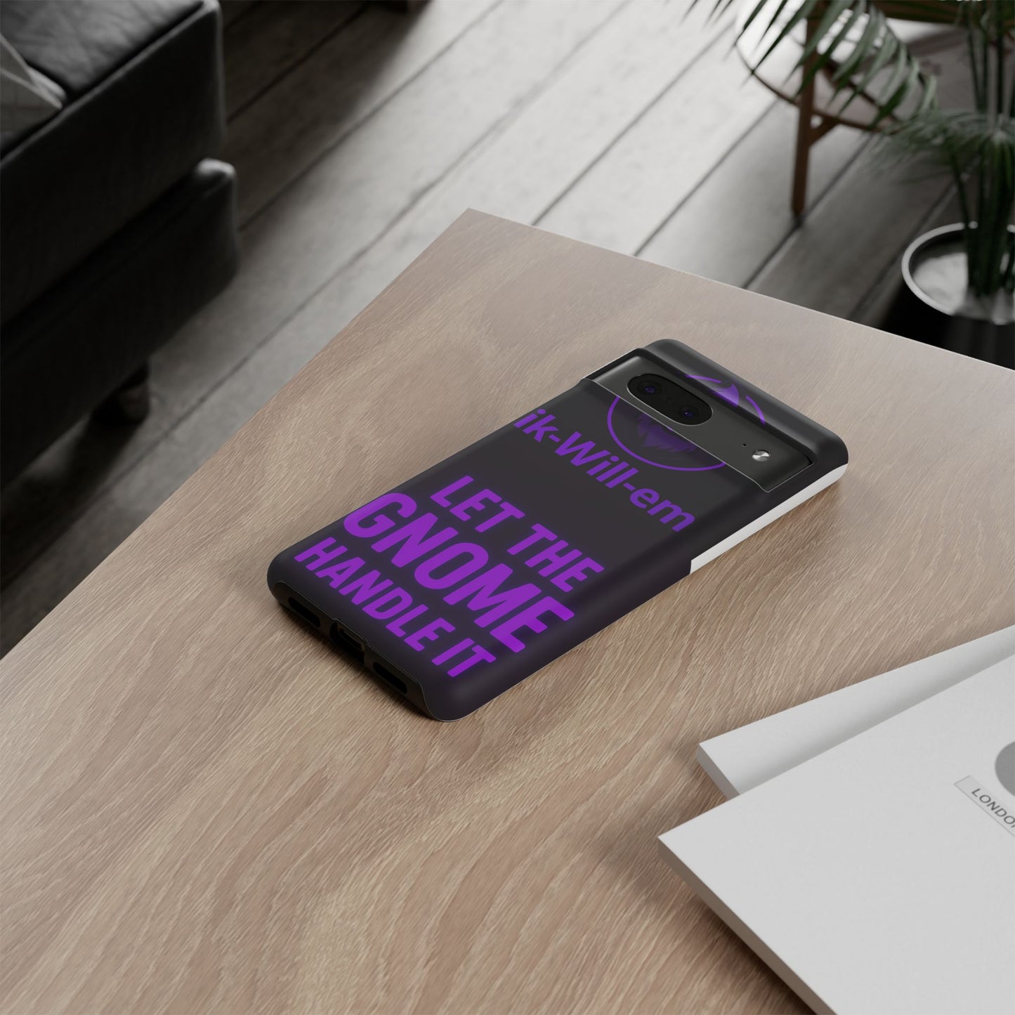 Phone Case — "Let the Gnome Handle It" Purple Neon Gnome Protective Case